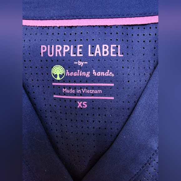 PURPLE LABEL by healing hands 2282 JADE scrub Top XS Navy NWT (A18) - Picture 3 of 6